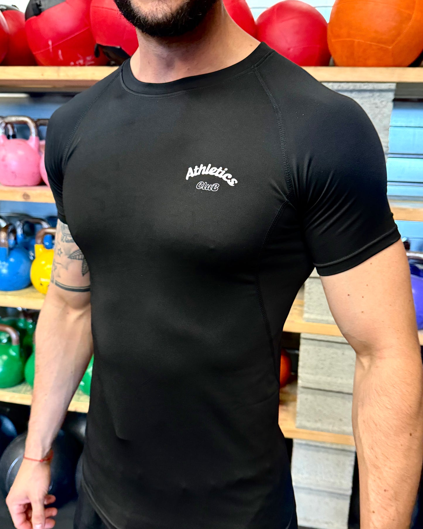 T-shirt compression noir athletcis club