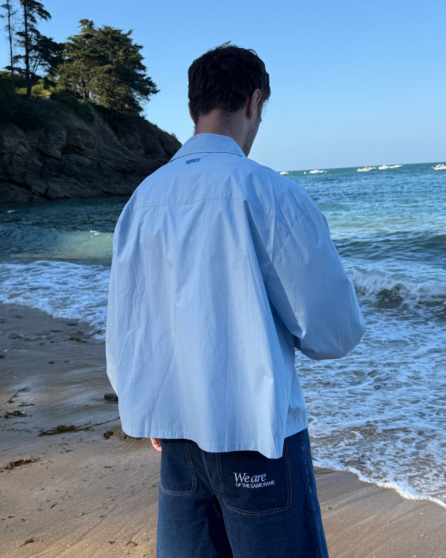 Chemise boxy bleu