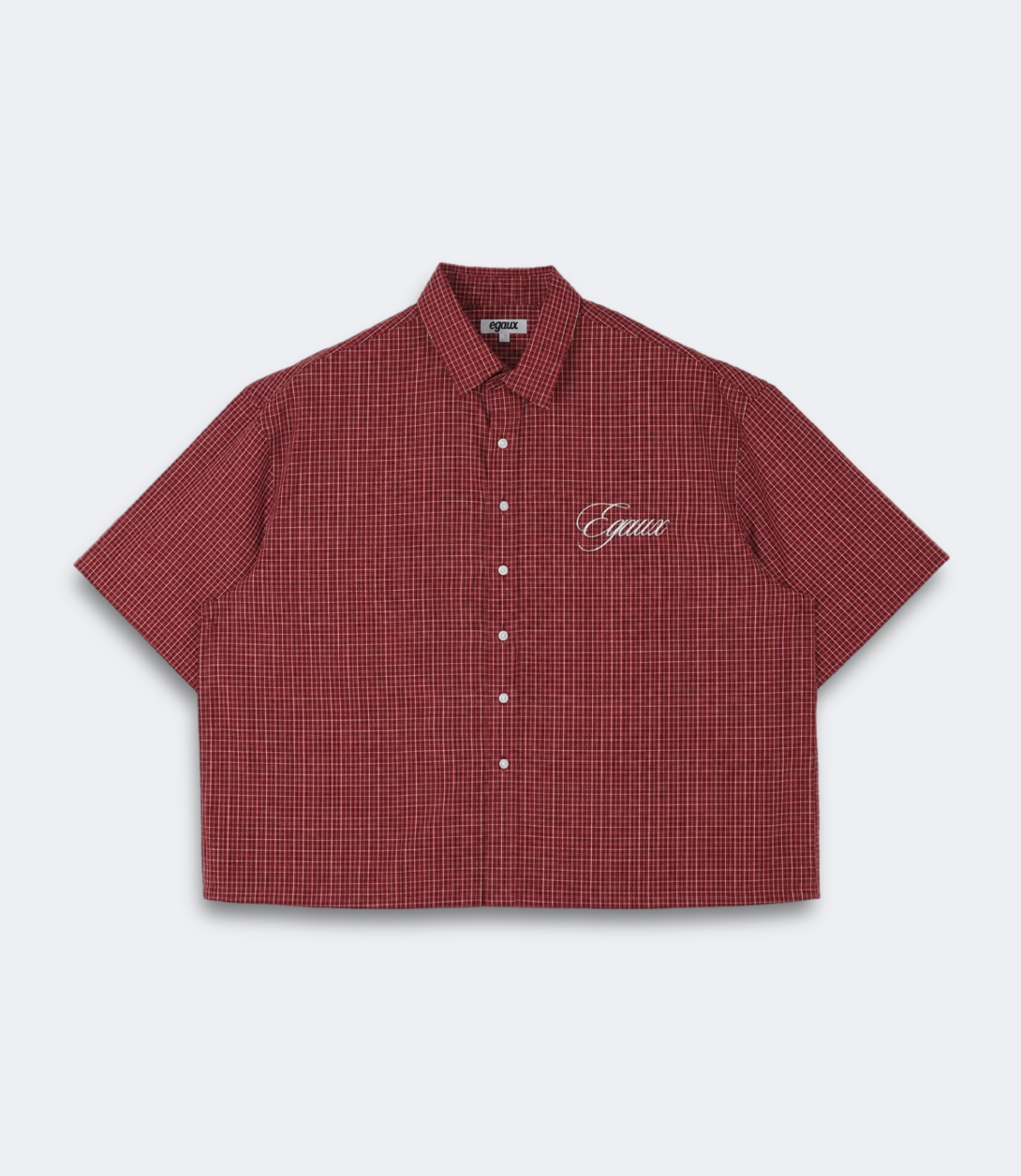 Chemise boxy rouge manches courtes