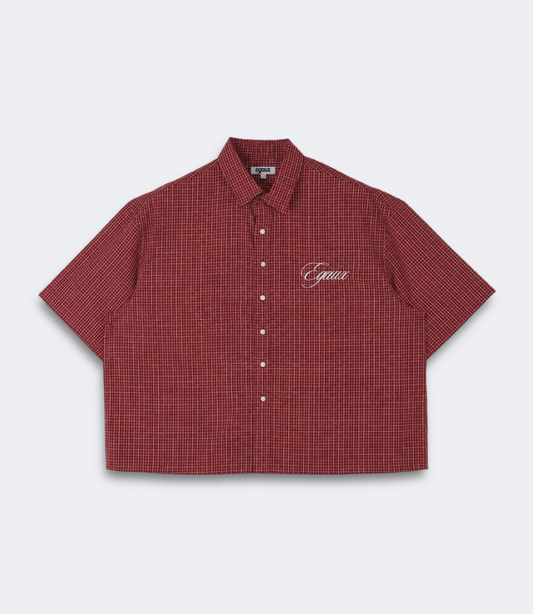 Chemise boxy rouge manches courtes