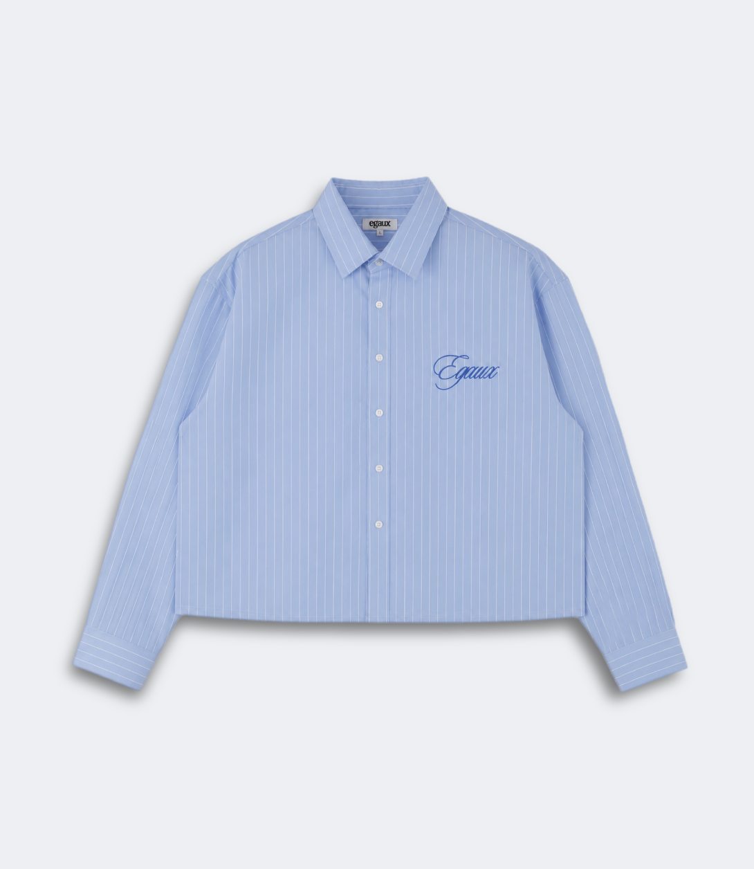Chemise boxy bleu manches longues