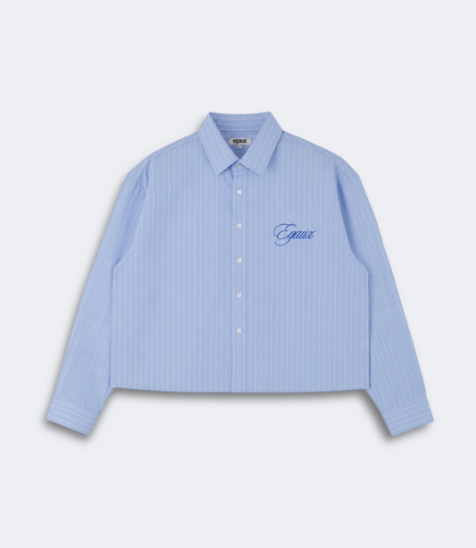 Chemise boxy bleu manches longues
