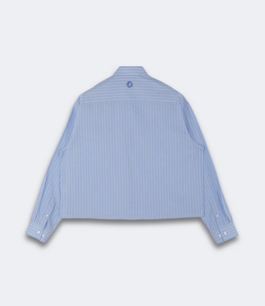 Chemise boxy bleu manches longues