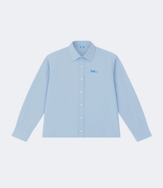Chemise boxy bleu