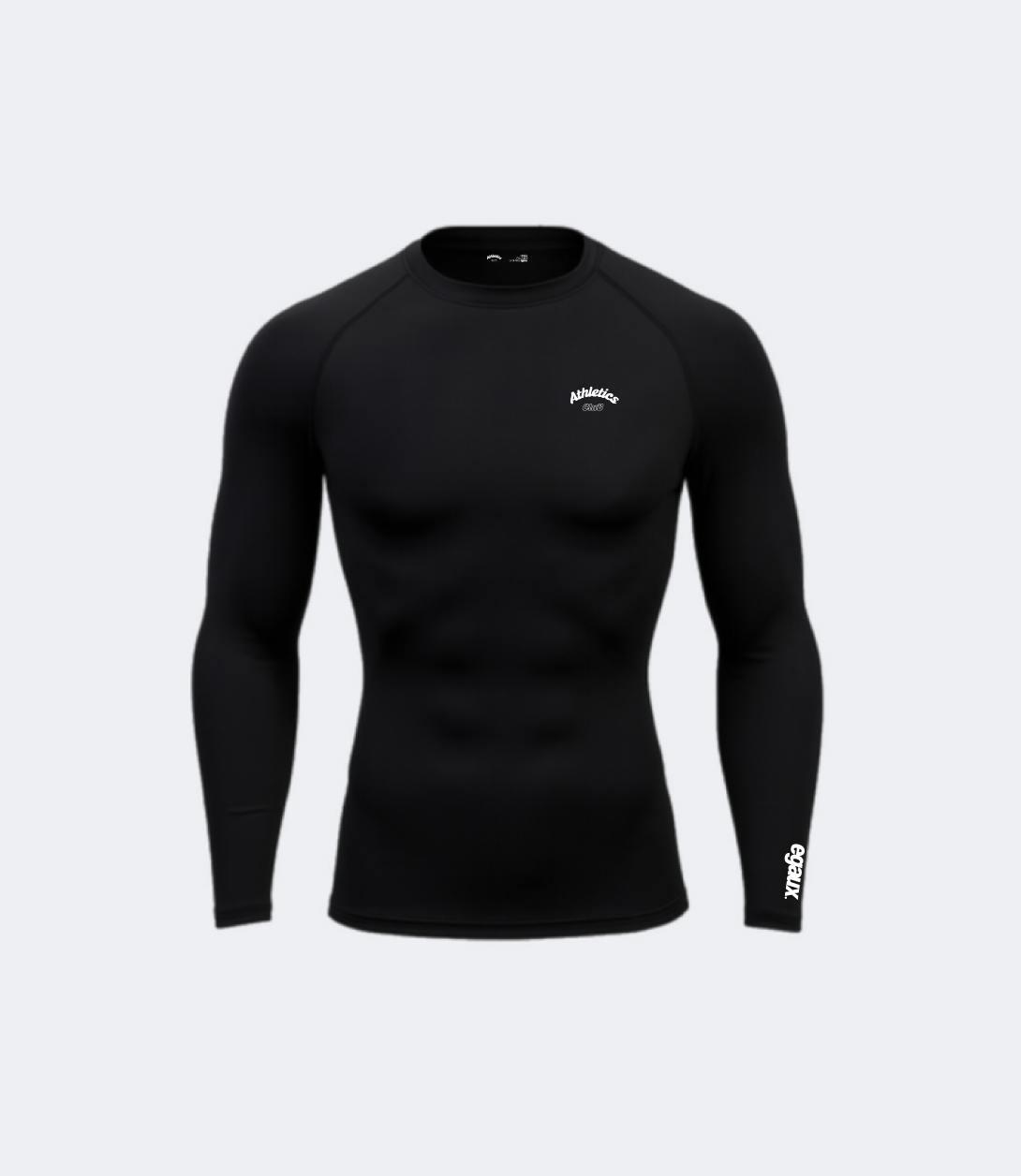 T-shirt compression noir athletics club manche longue